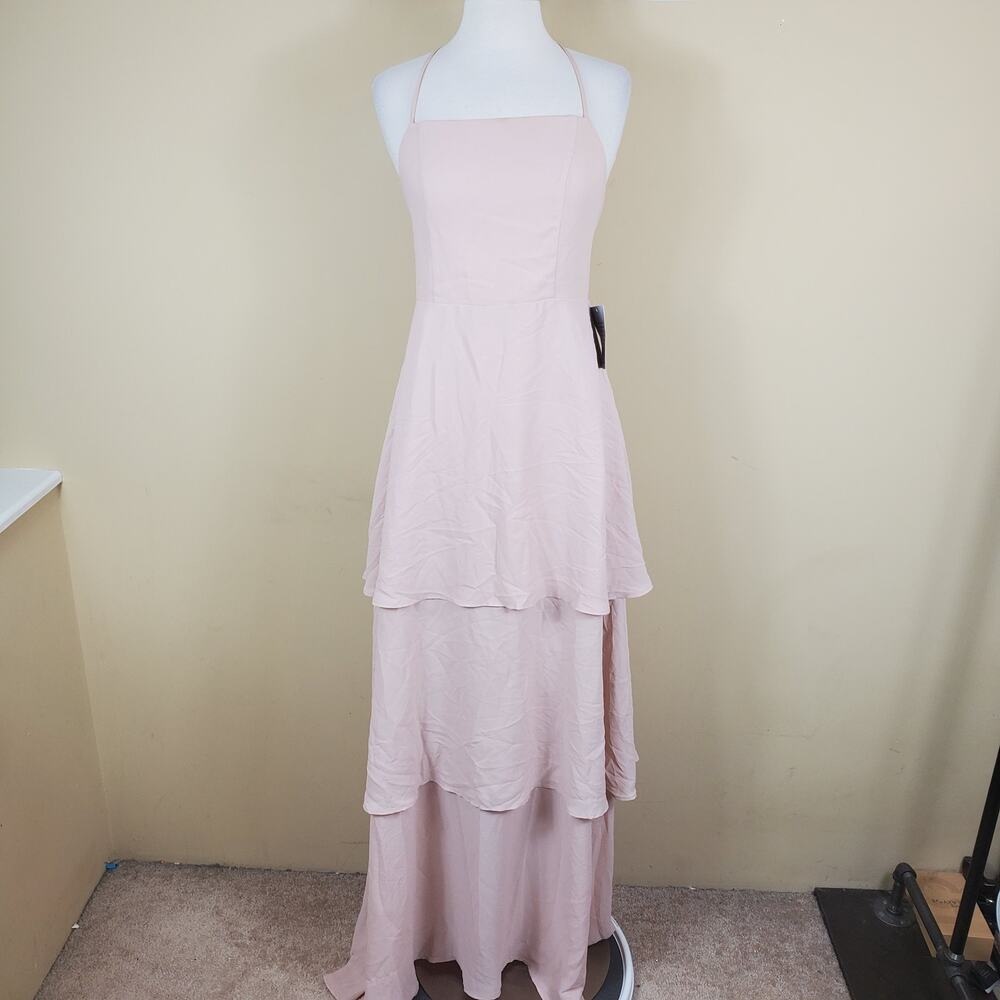 Show Me Your Mumu Calypso Ruffle Dress Dusty Blush Crisp Women's Size M